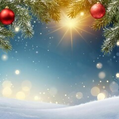   "Winter holiday christmas background banner - Close&hellip;eh lights, illuminated by the sun