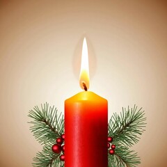  'Burning Advent Candle - Abstract Christmas Background',