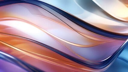 Obraz premium Papel de parede abstrato com fitas e curvas