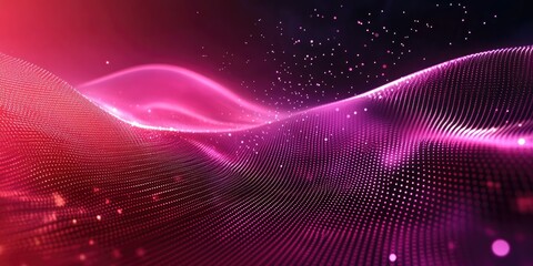 Futuristic abstract communication and technology background with moving lines and dots.