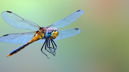 Vibrant Dragonfly in Flight, Nature's Jewel