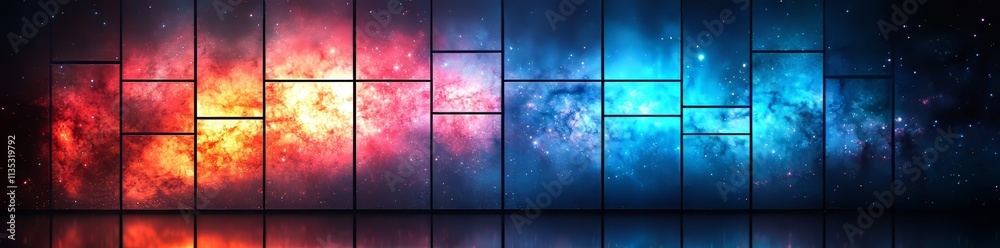 Wall mural a realistic nebula and glowing stars create a galaxy background for a tech and sci-fi scene with a b