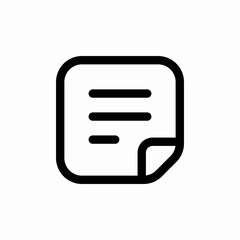 sticky note text icon sign vector