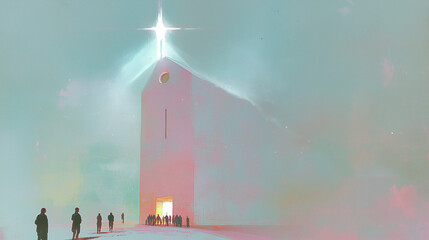 Altar Church Religion Worship Minimal Painting Mysterious Figure