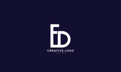 FD DF ED DE Abstract initial monogram letter alphabet logo design
