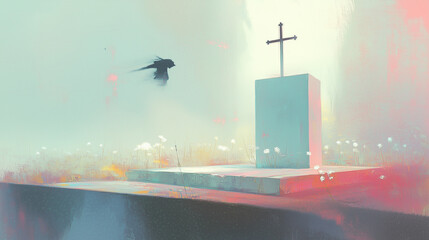 Altar Church Religion Worship Minimal Painting Mysterious Figure