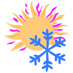 Sun and snowflake duo