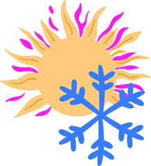 Sun and snowflake duo