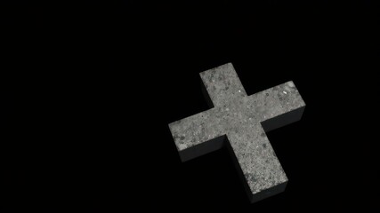Obraz premium Simple ash cross, stark against dark background, fine art, design element