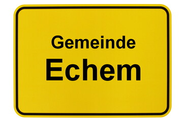 Illustration eines Ortsschildes der Gemeinde Echem in Niedersachsen