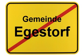 Illustration eines Ortsschildes der Gemeinde Egestorf in Niedersachsen