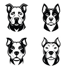 A set of dog head vector illustration