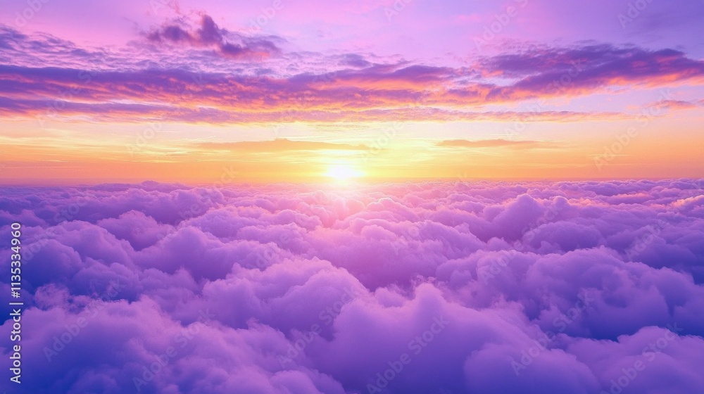 Poster the sky is filled with clouds and the sun is setting
