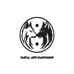 Wolf Mascot martial arts school logo