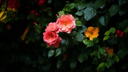 Fototapeta premium Stunning Rose Garden with Vibrant Colors