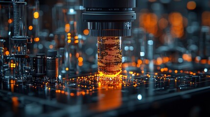 Futuristic Lab with Holographic Ecosystems and Wildlife Data Analysis for Environmental Conservation