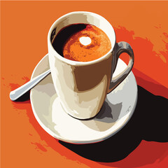 Vector illustration of a cup of coffee