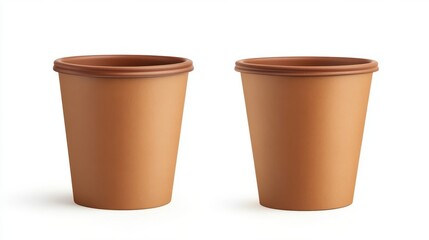 Blank take away kraft coffee cup isolated on white background.