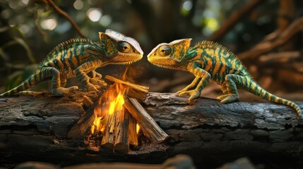 Chameleons Making Firewood