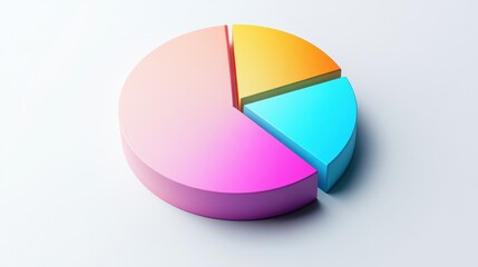 Colorful pie chart is showing market share with a modern pastel color palette on a white background