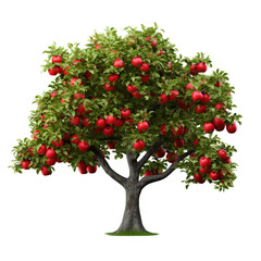 Beautiful apple tree PNG cutout with a transparent background, ready to enhance your nature-inspired artwork.