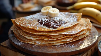 Chocolate Banana Crepes Stack - A Delightful Breakfast