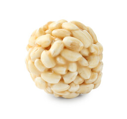 One delicious puffed rice ball isolated on white