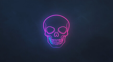 Skull Art in Neon Glow: Vibrant Street Art Style