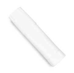 One glue stick isolated on white, top view