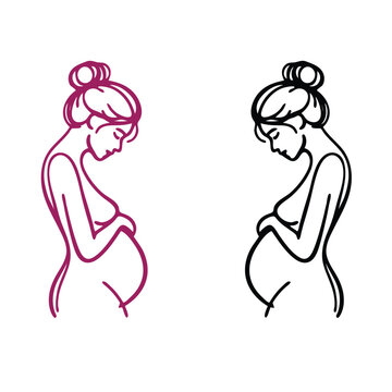 Pregnent women vectore illustration white background