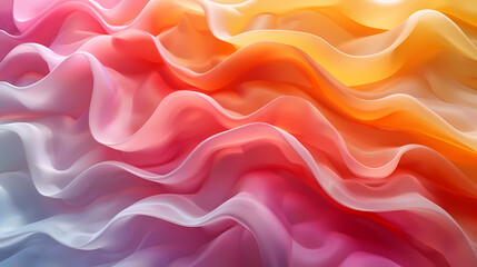 Rainbow Silk Drape:  A vibrant and colorful abstract image of flowing silk fabric, showcasing a gradient of warm and cool tones, creating a dynamic and visually stunning texture.