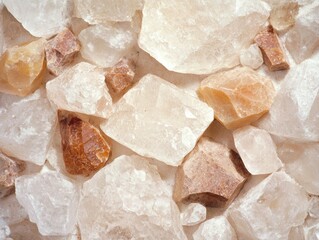 Closeup of natural quartz crystals