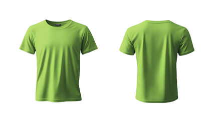 Lime Green T Shirt Mockup  Front   Back View  Apparel Design Template  Clothing  Casual St