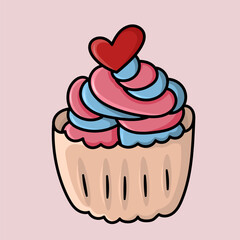 Cute cupcake for Valentine's day