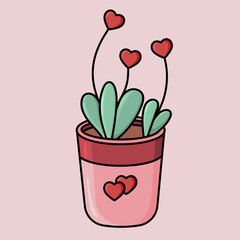 cute pot of hearts for valentine's day