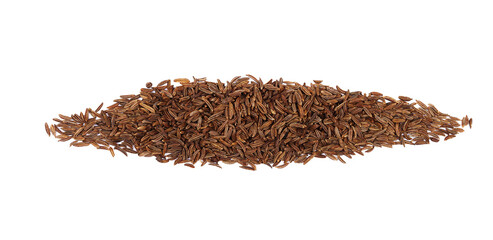 Pile of dry caraway seeds Isolated on white background