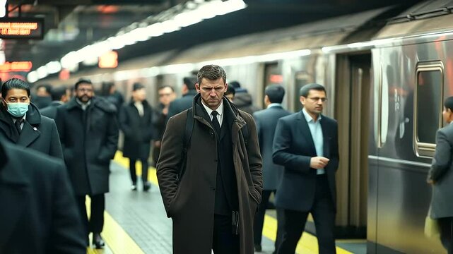 CIA Agent Tracking Suspect in Busy Train Station