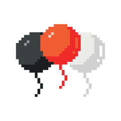 Fototapeta premium Balloons pixel art, vector illustration