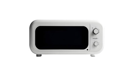 Retro White Microwave Oven  Kitchen Appliance  Modern Design  Cooking Device