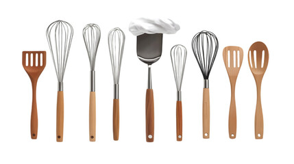 Kitchen Utensils  Whisks  Spatula  Spoons  Wooden Handles  Baking Tools  Cooking Equipment