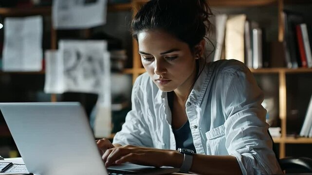 Female CIA Agent Decoding Data in Safe House Setting