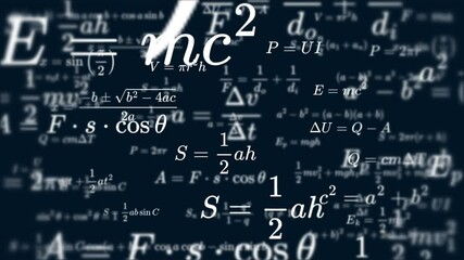 Mathematics and physics formula equation dynamically animate background with alpha channel, animation complex equations and scientific concepts. - Powered by Adobe