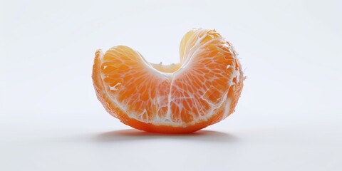 Orange mandarin, peeled, segments visible, isolated on white background, sharp details, 4K hyperrealistic photo.