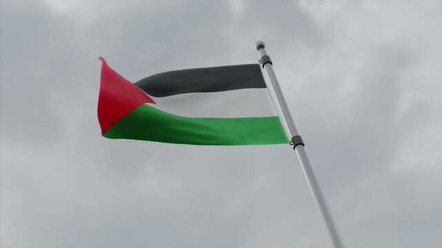 palestine country flag waving