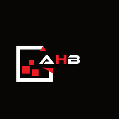 AHB creative minimalist letter logo. AHB unique vector initials alphabet letter logo design