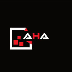 AHA creative minimalist letter logo. AHA unique vector initials alphabet letter logo design