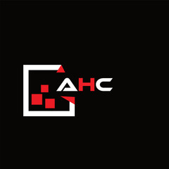 Obraz premium AHC creative minimalist letter logo. AHC unique vector initials alphabet letter logo design