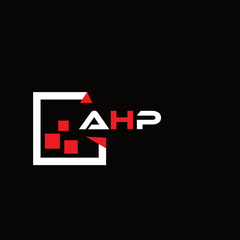 Obraz premium AHP creative minimalist letter logo. AHP unique vector initials alphabet letter logo design