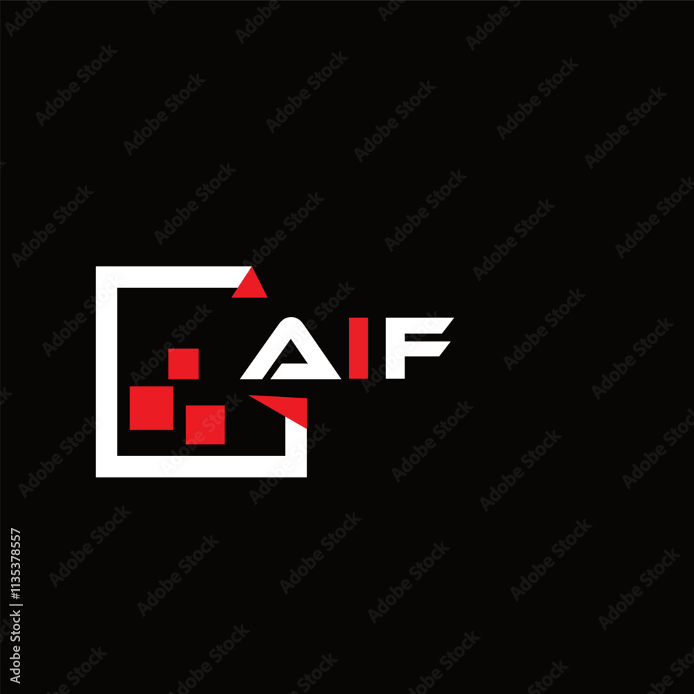 Fototapete print aif creative minimalist letter logo. aif unique vector initials alphabet letter logo design