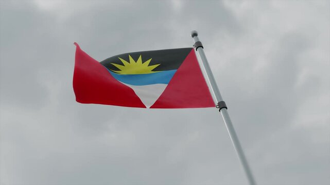 antigua and barbuda country flag waving